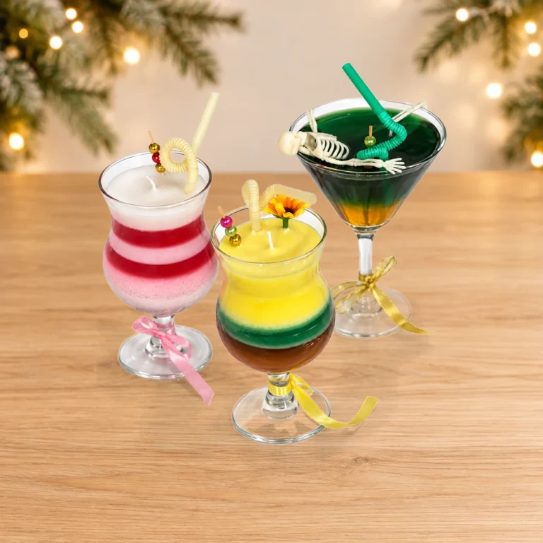 Cocktail glass candle