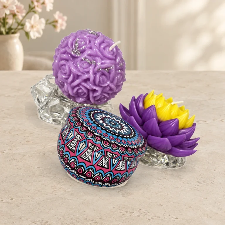Purple decorative candle