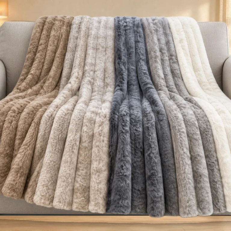 Faux fur throw